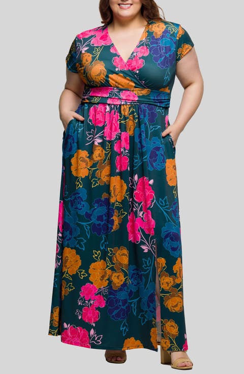 Floral Knit Maxi Dress (Plus)