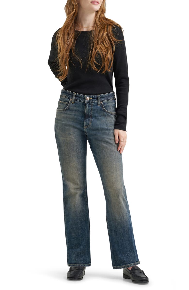 Lee Rider Classic High Waist Straight Leg Jeans, Alternate, color, Take The Risk
