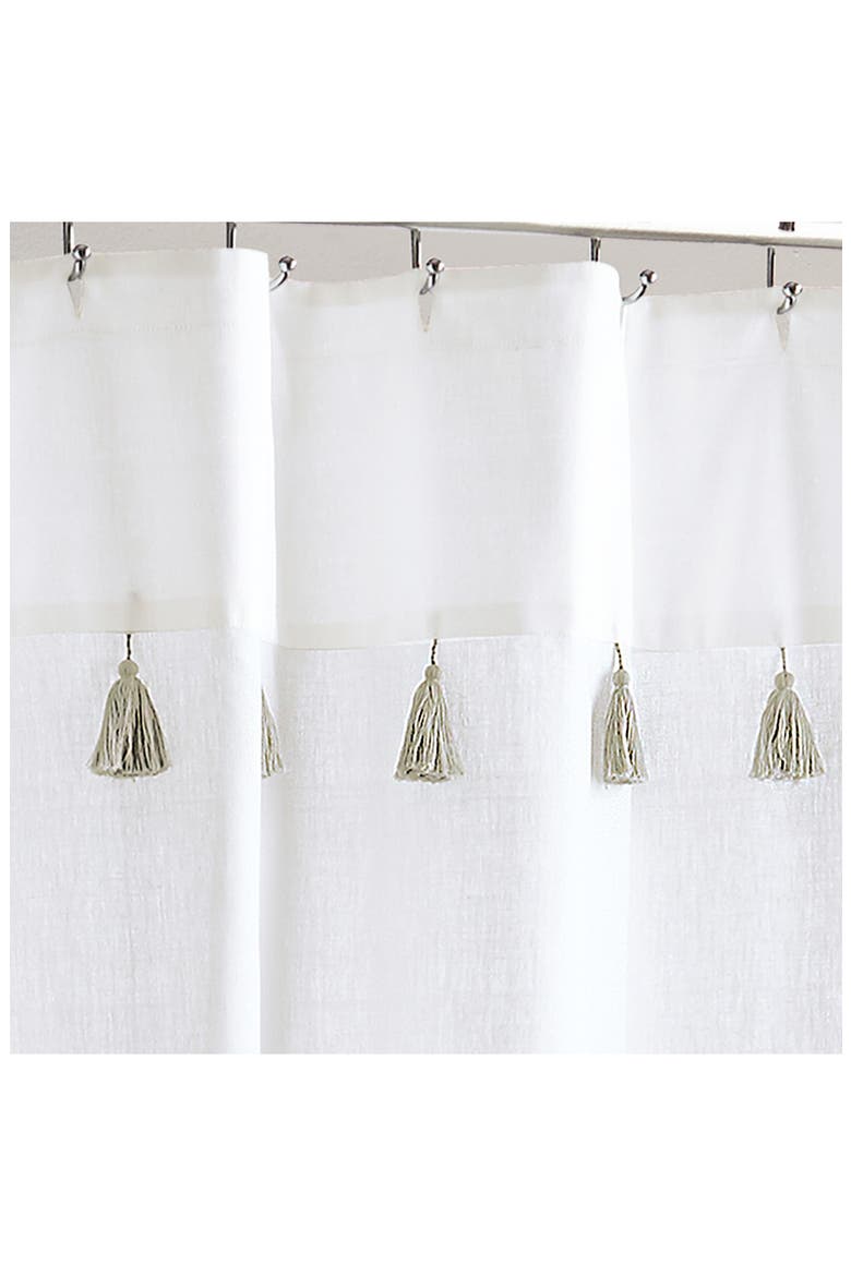 Panama Stripe Shower Curtain, Alternate, color, TAUPE