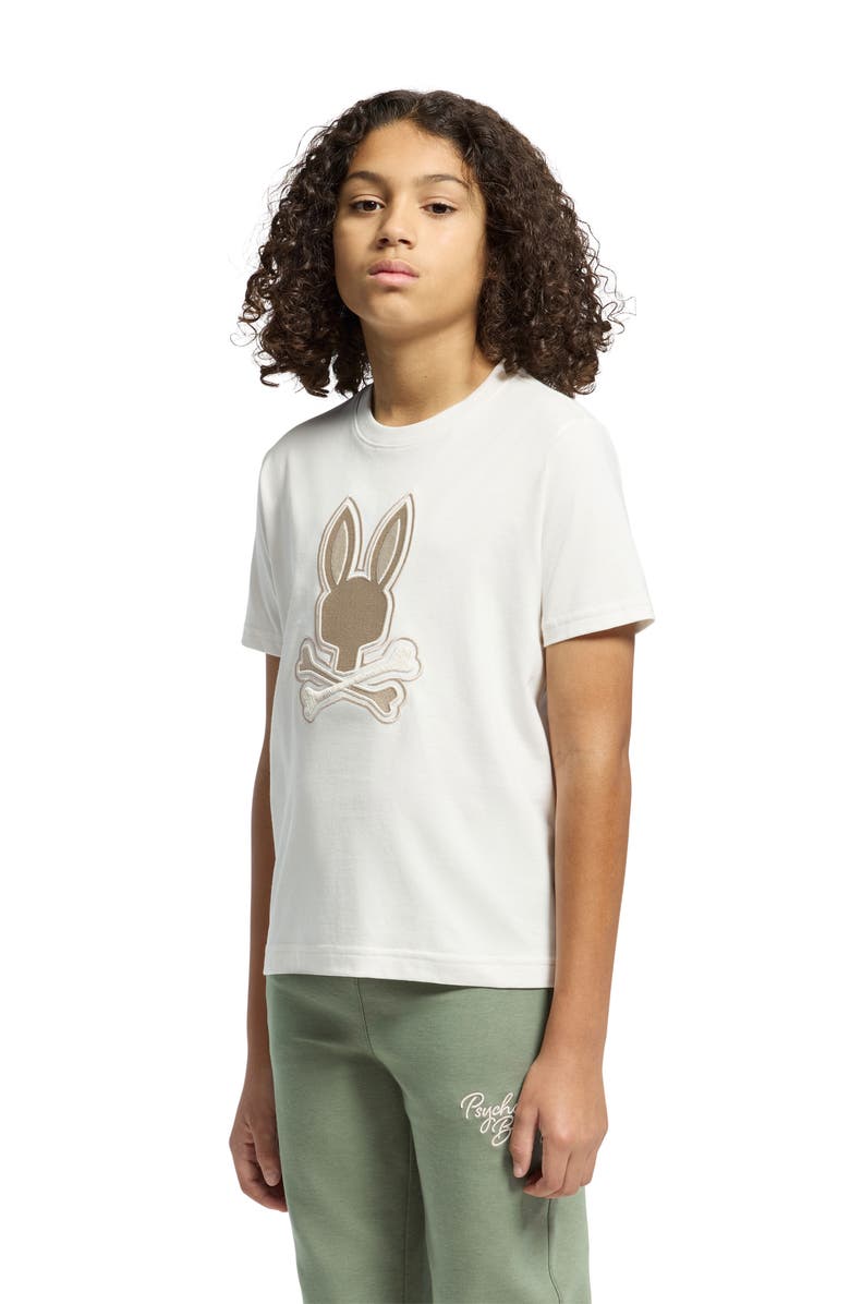 Psycho Bunny Kids' New Castle Embroidered Cotton T-Shirt, Alternate, color, Ecru