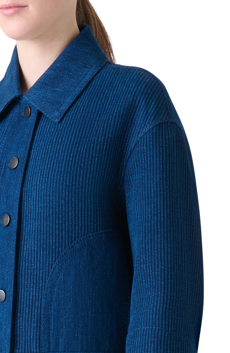 Akris punto Drop Shoulder Denim Jacket, Alternate, color, Ink Denim