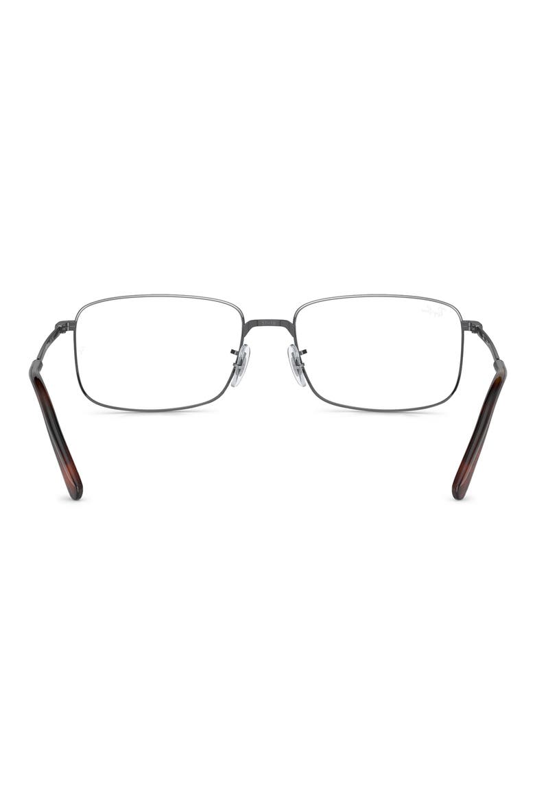 57mm Rectangular Optical Glasses, Alternate, color, GUNMETAL