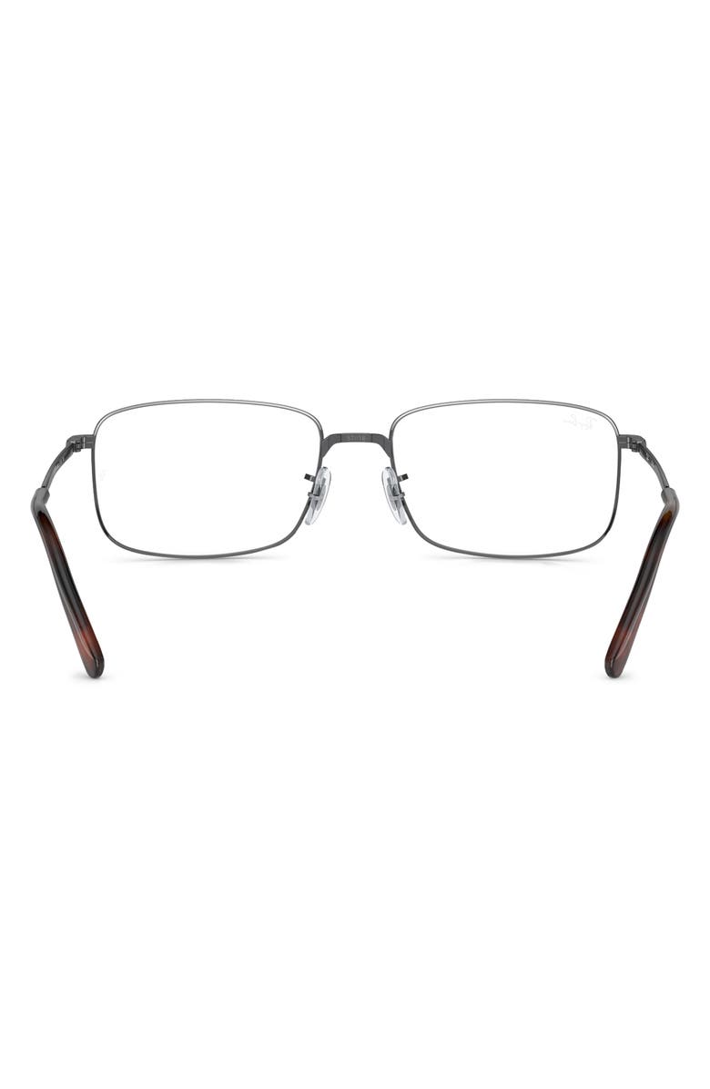 Ray-Ban 54mm Rectangular Optical Glasses, Alternate, color, Gunmetal