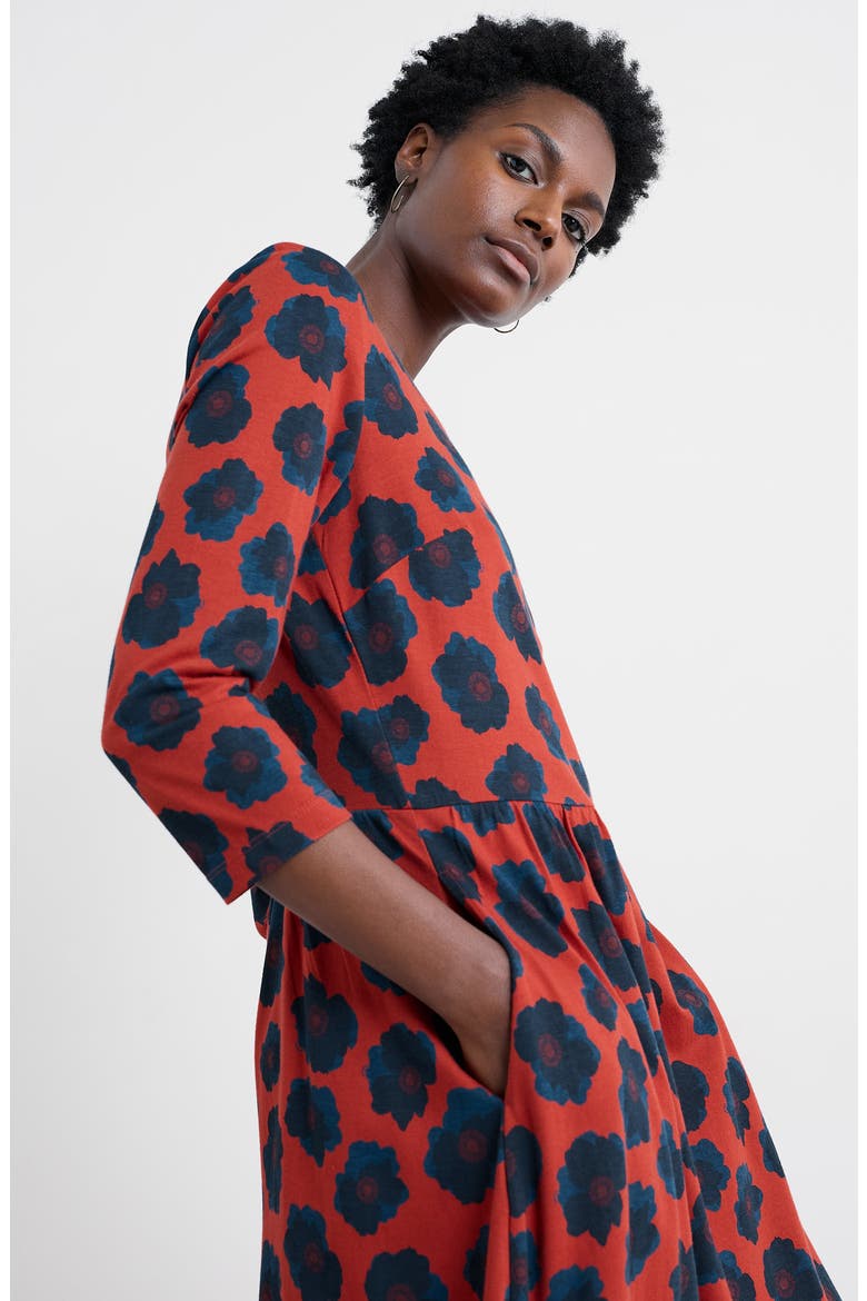Emily Floral Print Maxi Dress, Alternate, color, INKY ANEMONE TOMATO