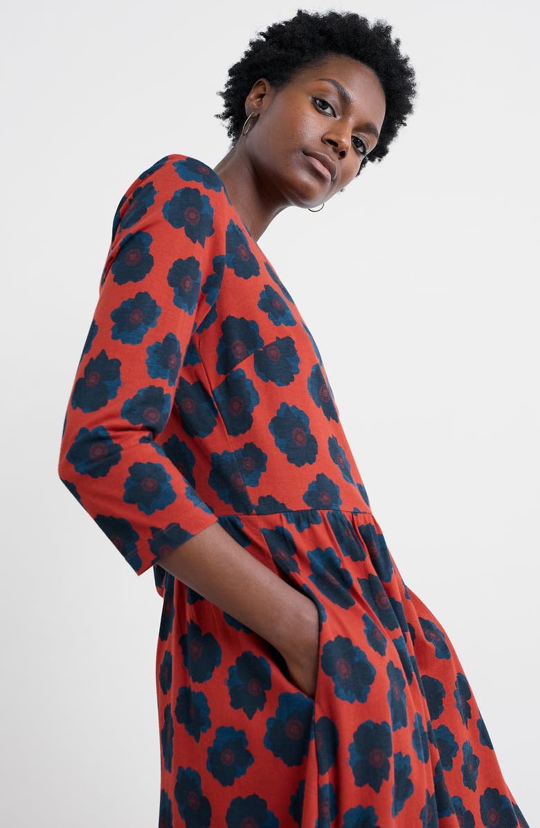 Seasalt Cornwall Emily Floral Print Maxi Dress, Alternate, color, Inky Anemone Tomato