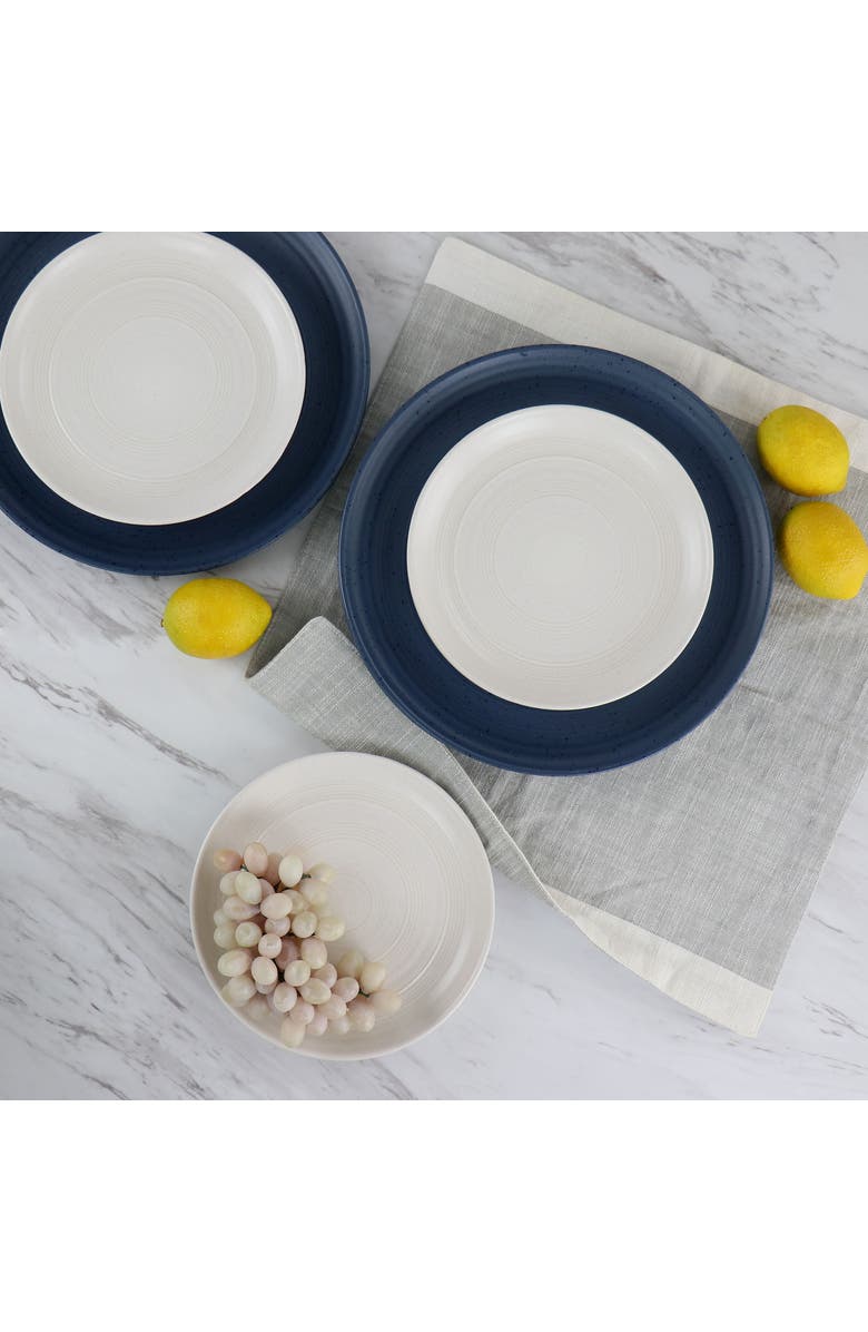 Gibson Millrook 4 Piece 7in Stoneware Appetizer Plate Set, Alternate, color, Off-White