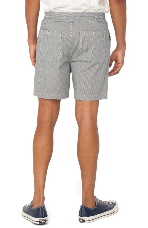 Liverpool Los Angeles Stripe Drawstring Shorts In Gray