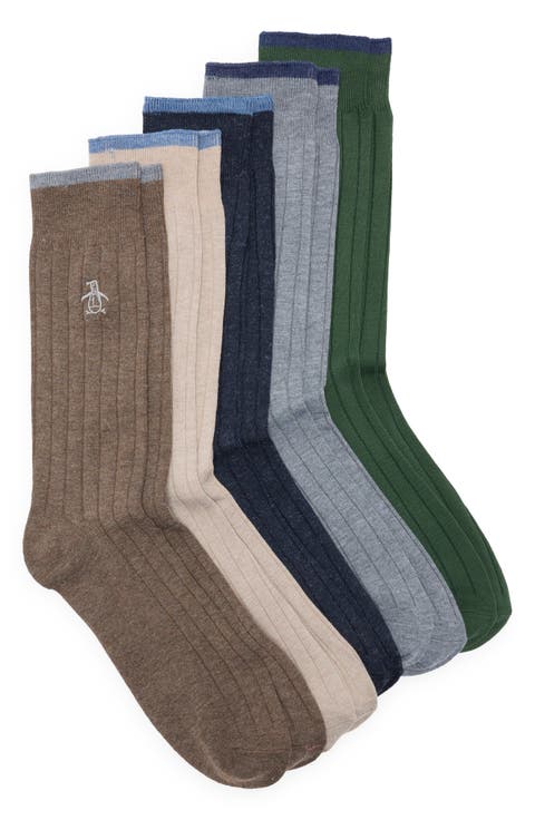 Assorted 5-Pack Rib Dress Socks