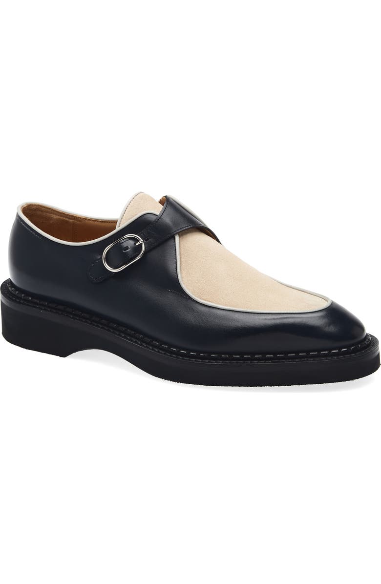 John Lobb Smith Colorblock Buckle Chukka Loafer, Main, color, Midnight/ Mist/ Sand