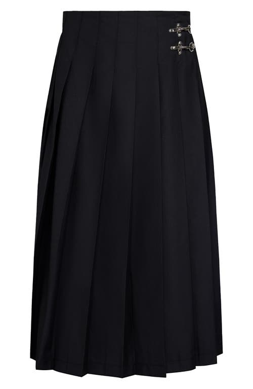 Lioness Fame Pleated Midi Skirt In Onyx