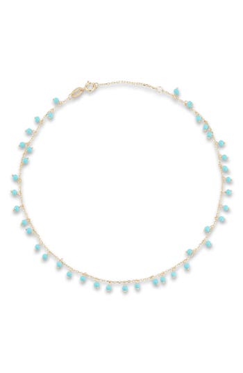 Ember Fine Jewelry Turquoise Anklet In Gold