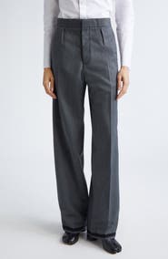 Maison Margiela Memory of the Hem Herringbone Straight Leg Pants