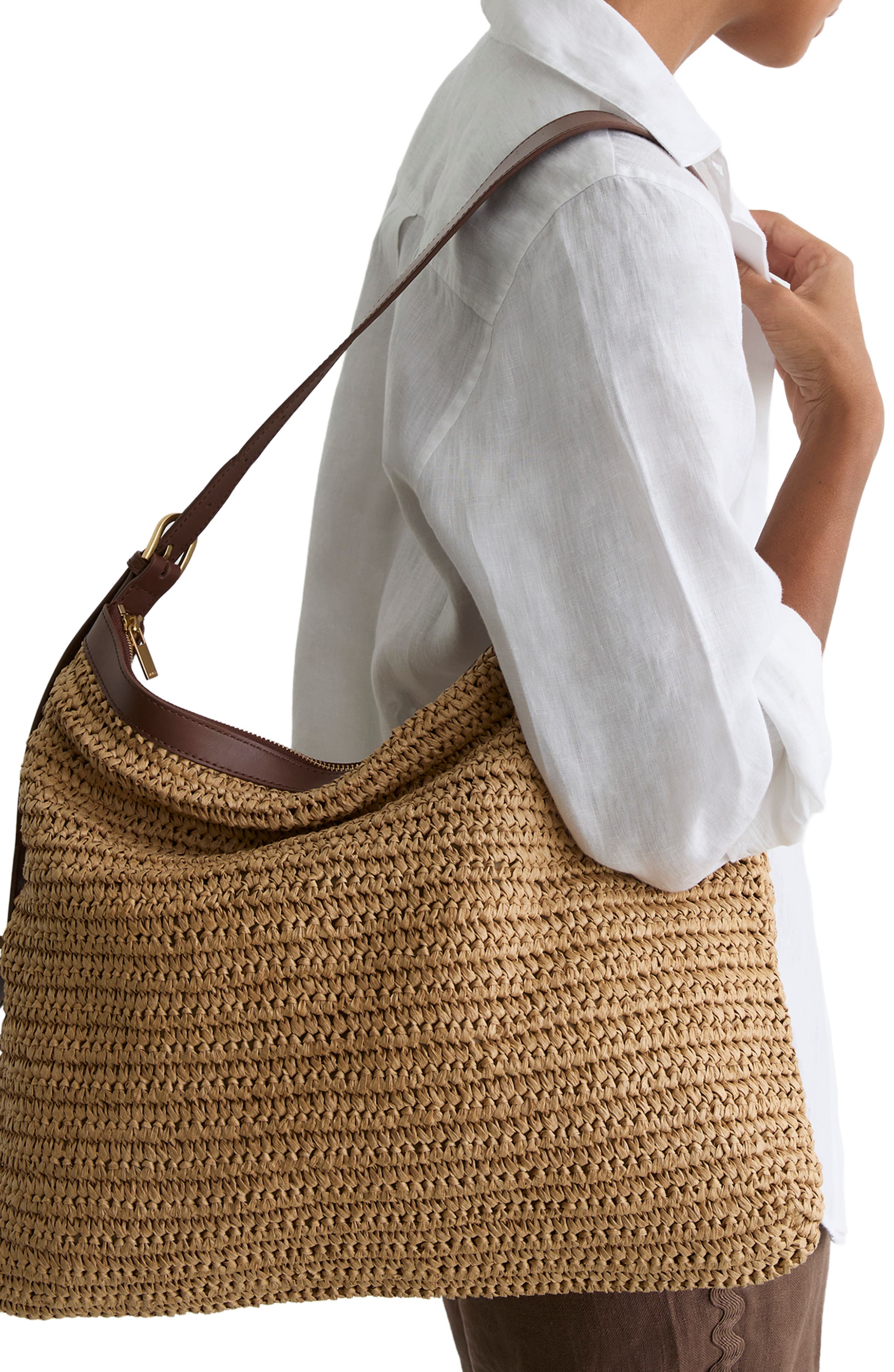 Reiss Margot Shoulder Bag, Alternate, color, Natural