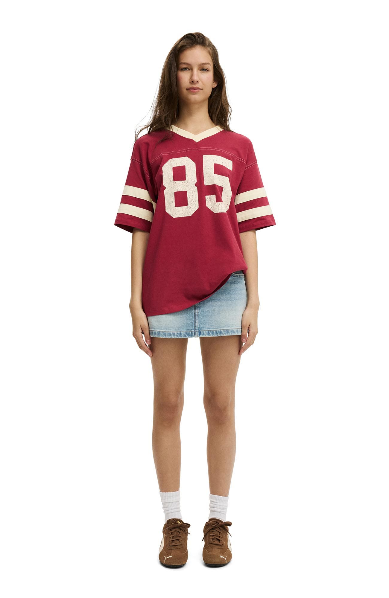 V Neck Oversized Graphic Tee - image 4