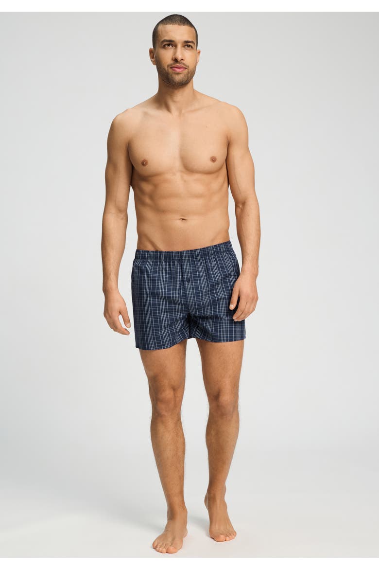 Fancy Woven Cotton Boxer, Alternate, color, Checked Blue