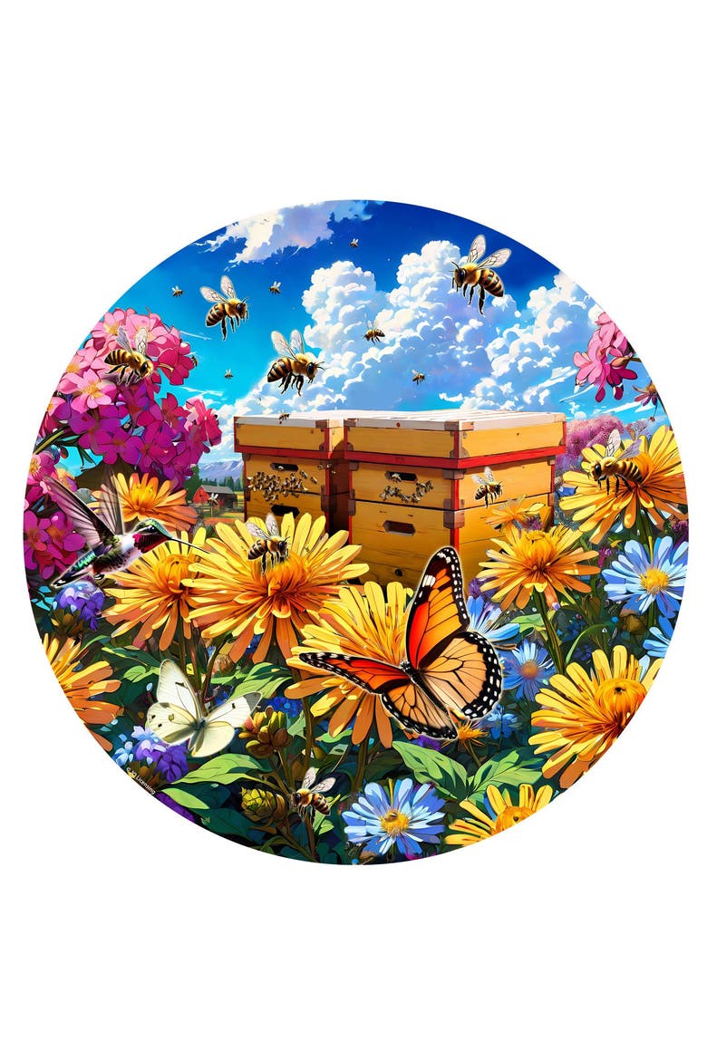 Butterflies and Bees 500 piece Jigsaw Puzzle for Adults Round, Alternate, color, Multicolor