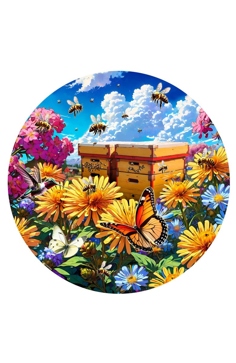 Sunsout Butterflies and Bees 500 piece Jigsaw Puzzle for Adults Round, Alternate, color, Multicolor