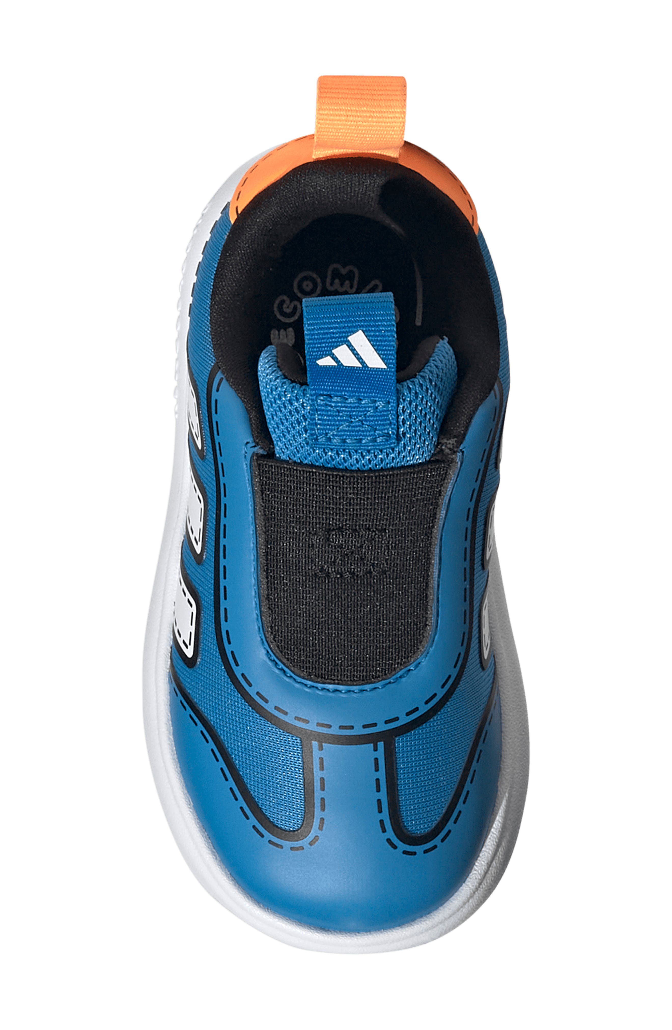 adidas Kids' Bubblecomfy Knit Slip-On Sneaker, Alternate, color, Ray Blue/ White/ Tangerine