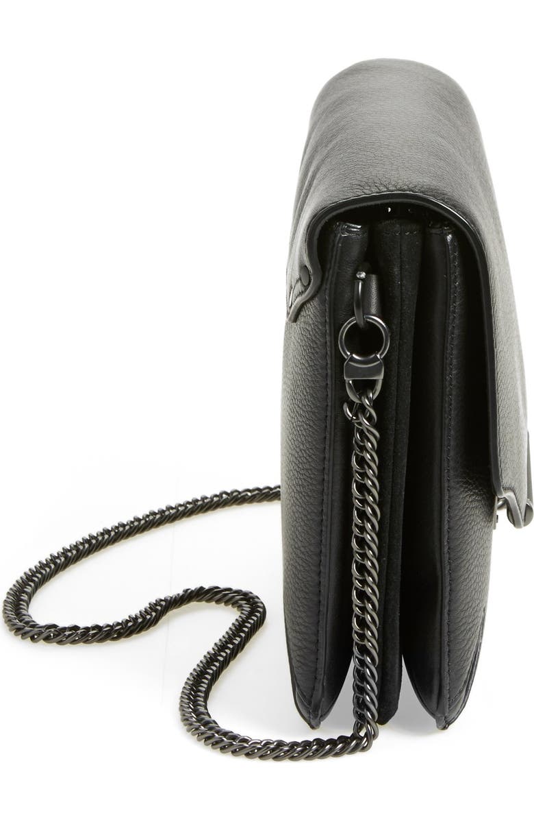 rag & bone Pebbled Leather Crossbody Bag, Alternate, color, Black
