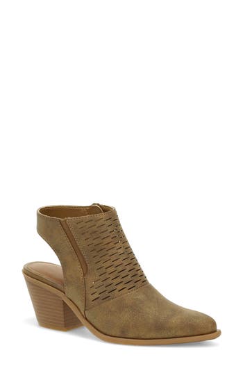 Baretraps Yangley Womens Faux Leather Block Heel Shooties In Gold
