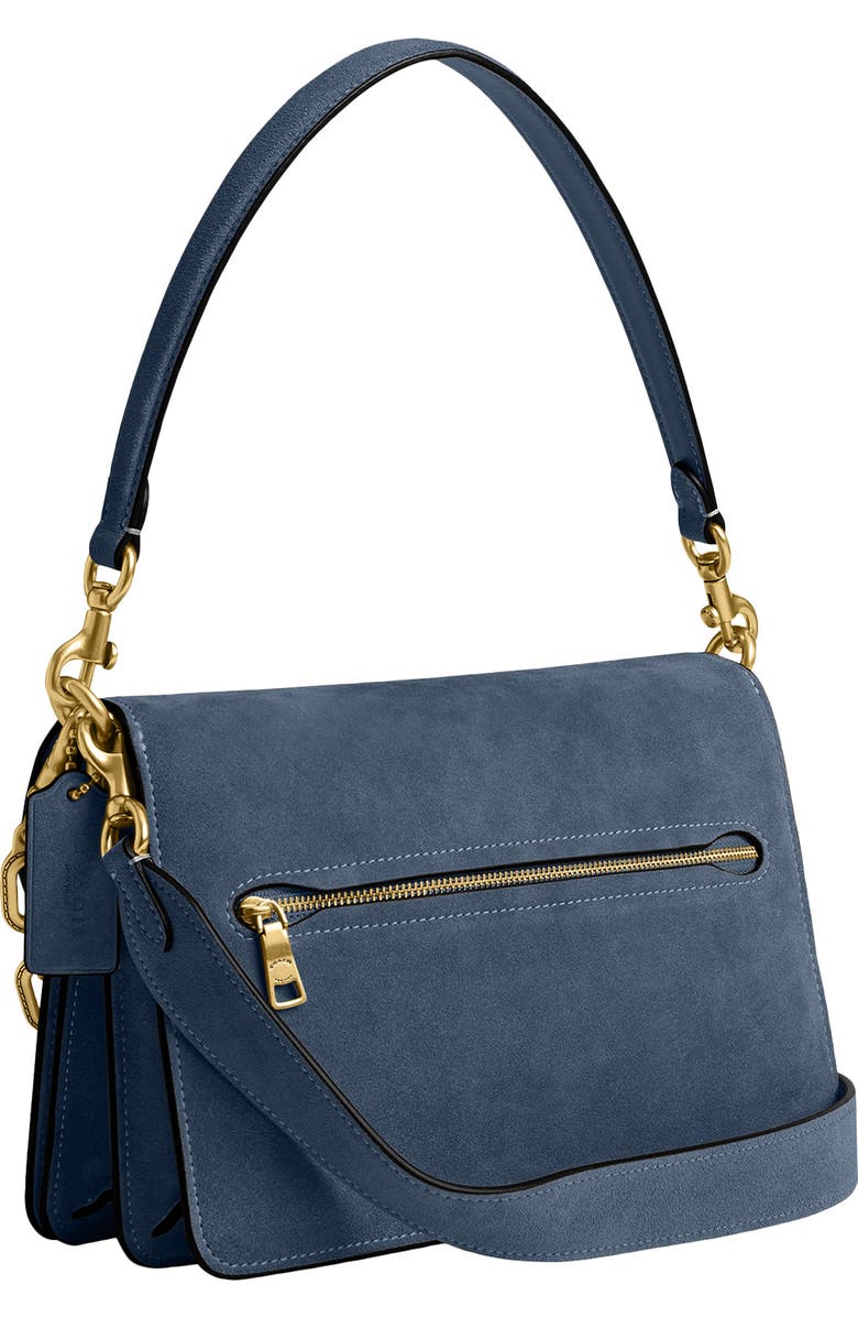 COACH Chain Tabby Suede Shoulder Bag, Alternate, color, Light Denim