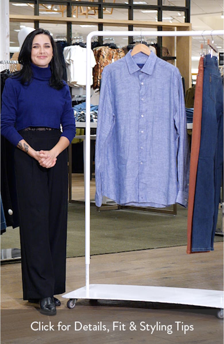 Trim Fit Linen Dress Shirt, sales video thumbnail