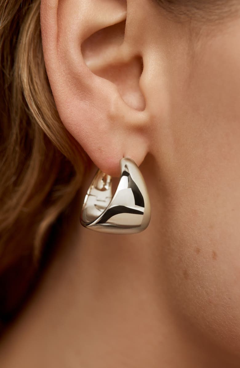 Monica Vinader Large Tapered Hoop Earrings, Alternate, color, Sterling Silver