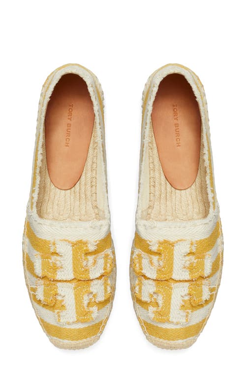 Tory Burch Fray Stripe Espadrille Flat In Citrus