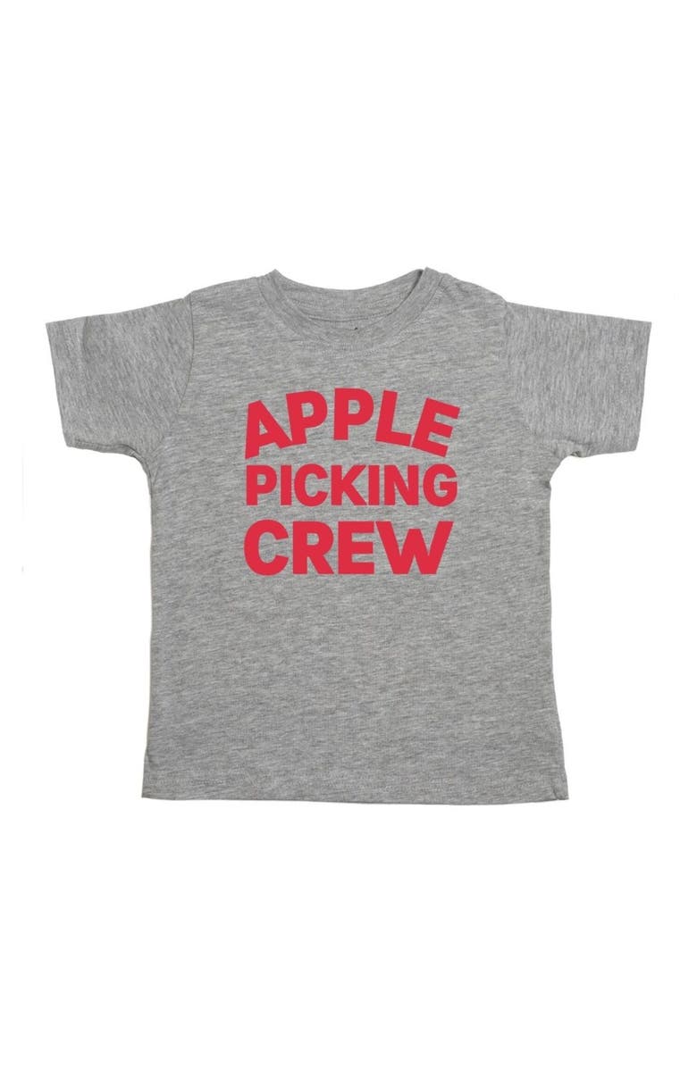 Sweet Wink Apple Picking Crew Short Sleeve T-Shirt, Main, color, Grey
