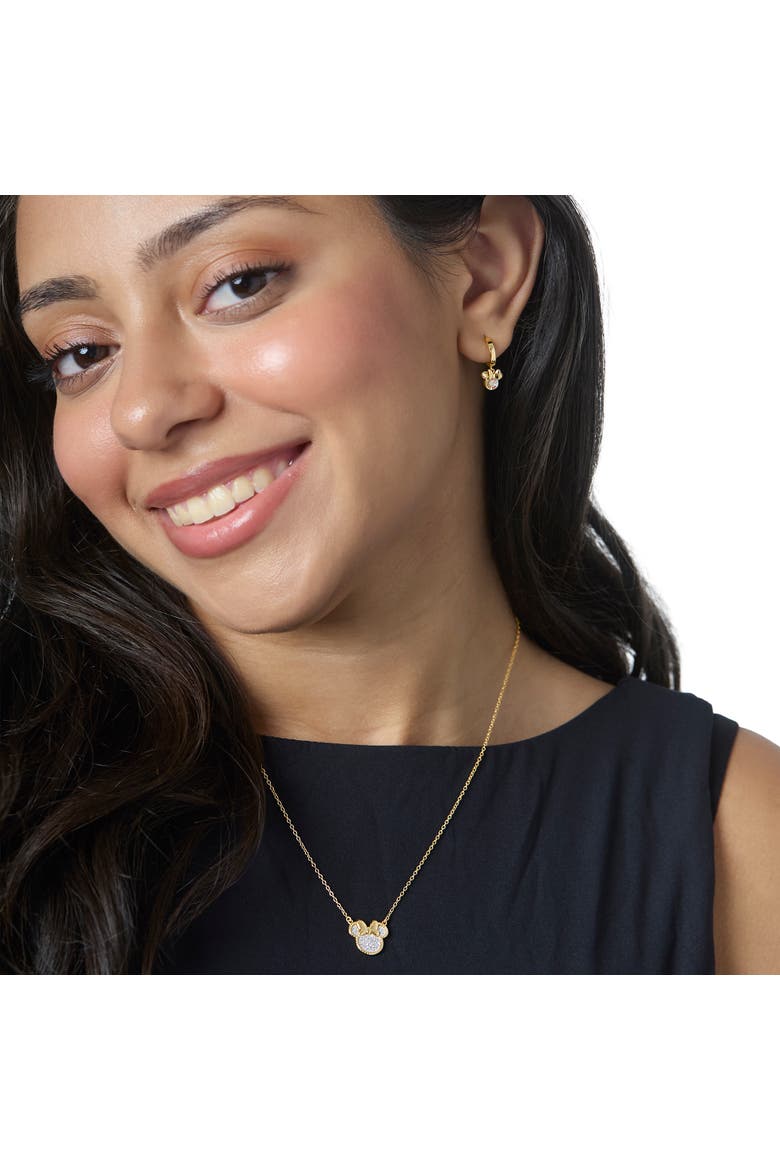 Minnie Mouse Necklace for Women, Glitter Paper Minnie Pendant, Alternate, color, Metallic Gold