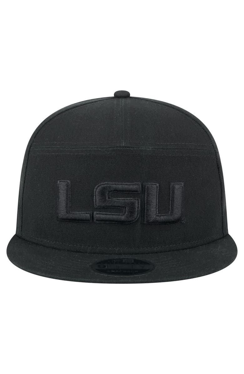 New Era Men's New Era Black LSU Tigers Adventure Canvas Split Panel 9FIFTY Snapback Hat, Alternate, color, 