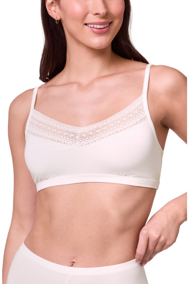 Bodybliss Lace Trim Bralette, Main, color, IVORY