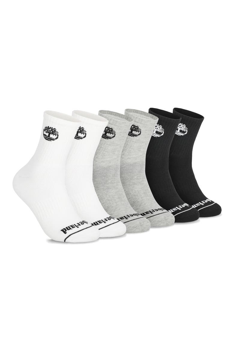 6-Pack Cushion High Quarter Length Socks, Alternate, color, BLACK MULTI