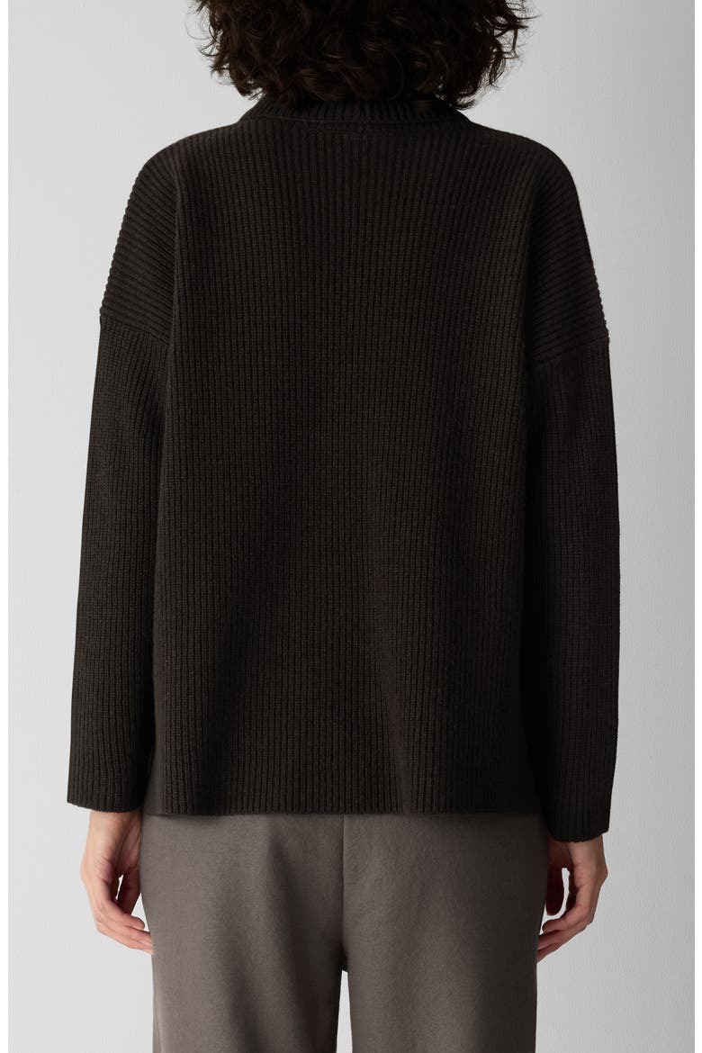 Rib Turtleneck Sweater, Alternate, color, COFFEE