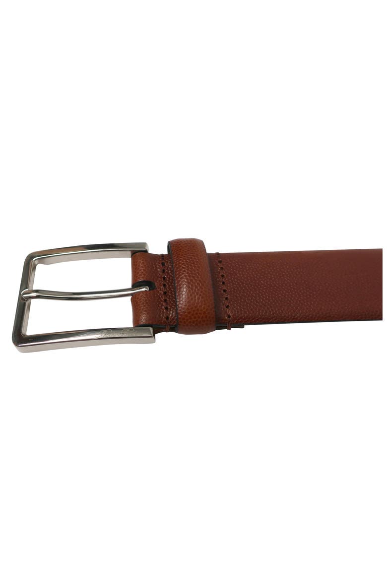 Top Grain Leather Embossed Belt, Alternate, color, Cognac