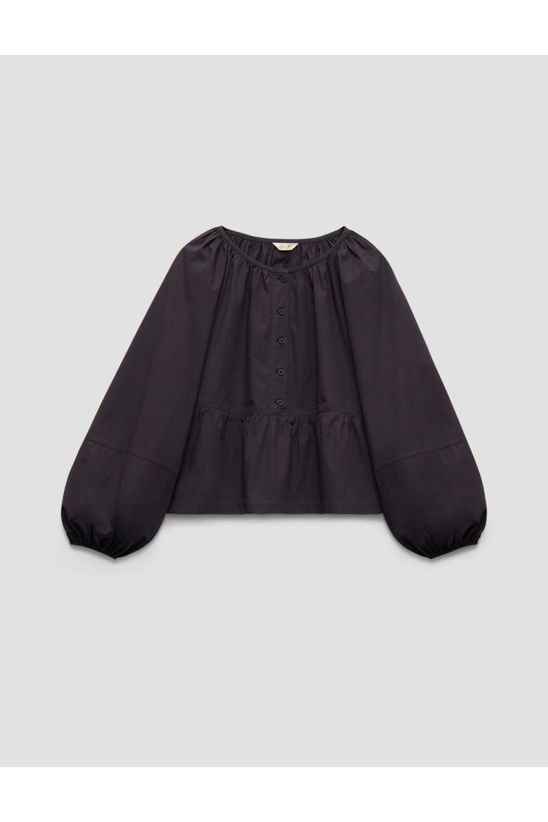 Beck Cotton Peplum Blouse, Alternate, color, Navy Blue