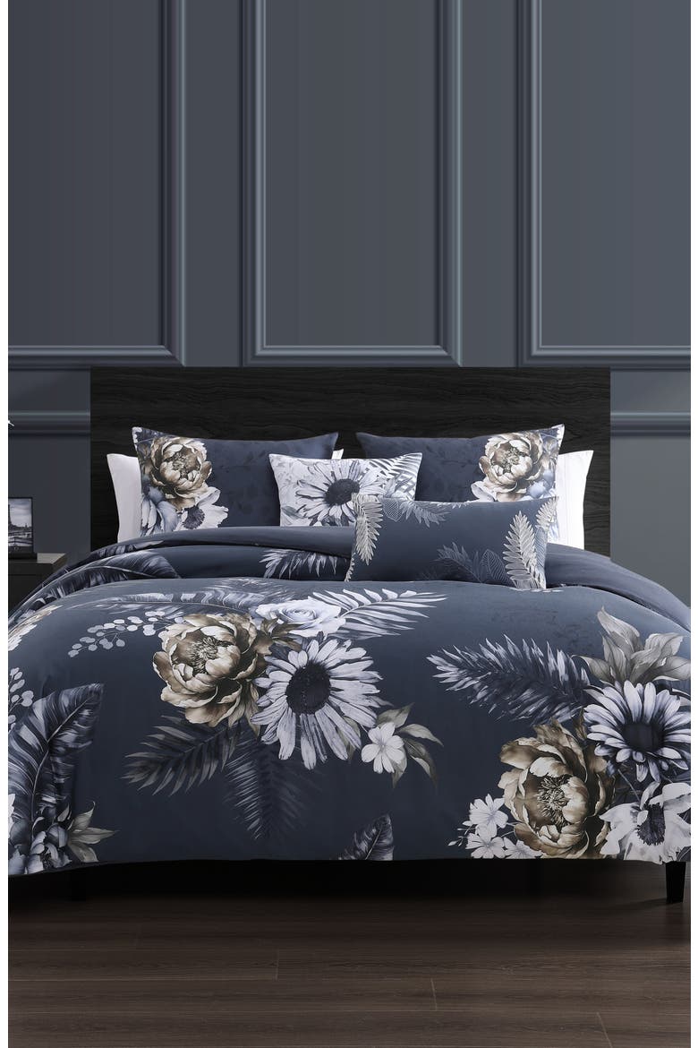 Forget Me Not 5-Piece Reversible Comforter Set, Alternate, color, BLUE