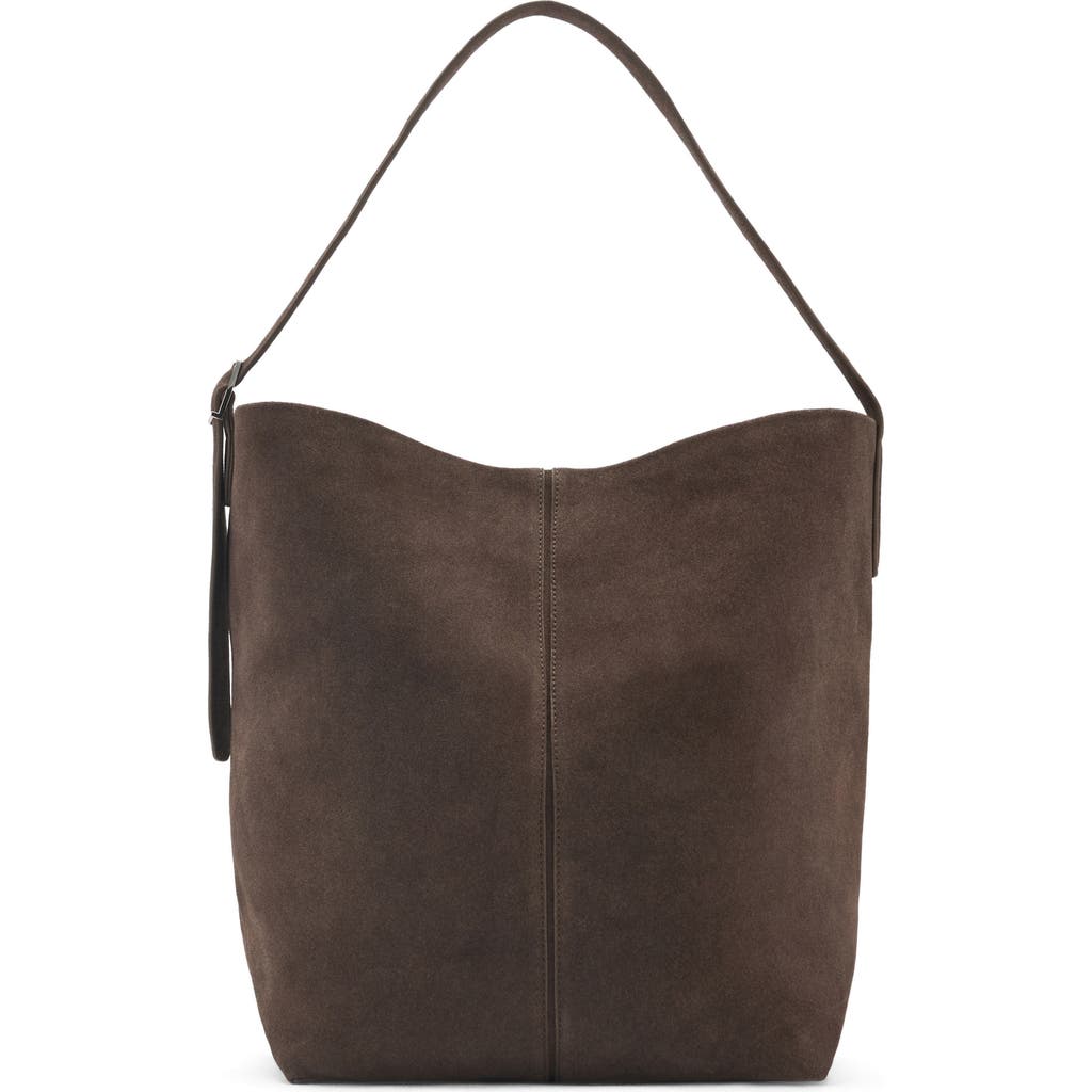 Mango Suede Shopper Bag In Medium Brown