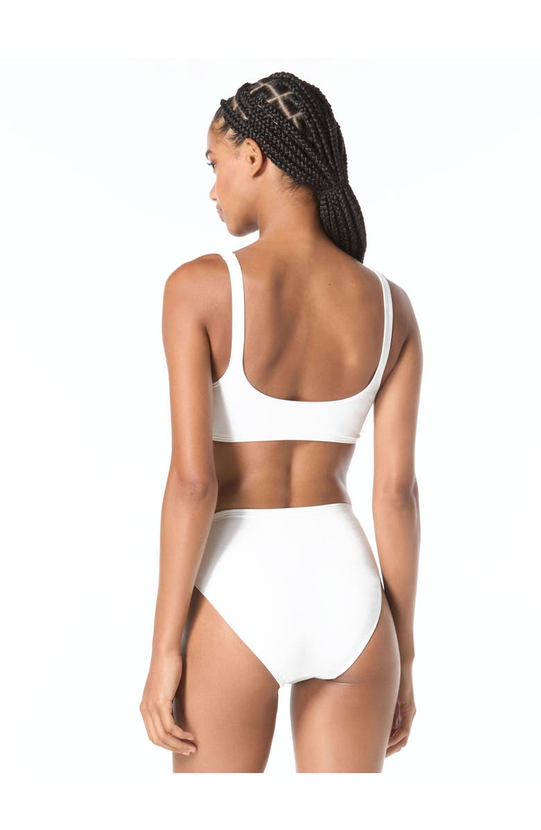 MICHAEL Michael Kors Grommet Solids Lace Up Bralette, Alternate, color, White