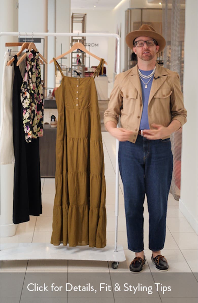 Tie Shoulder Tiered Maxi Dress, sales video thumbnail