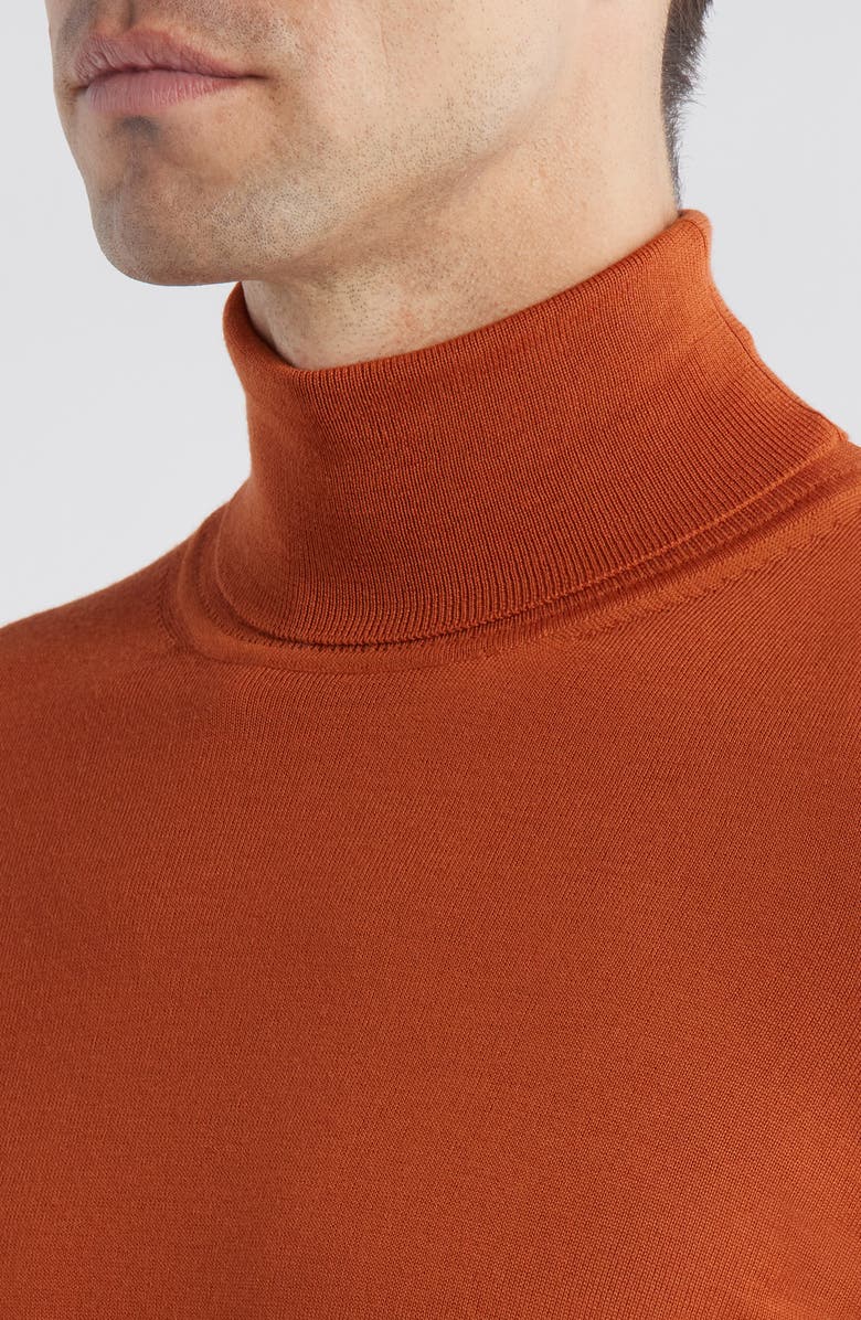 BOSS Musso Wool Turtleneck Sweater, Alternate, color, Dark Orange