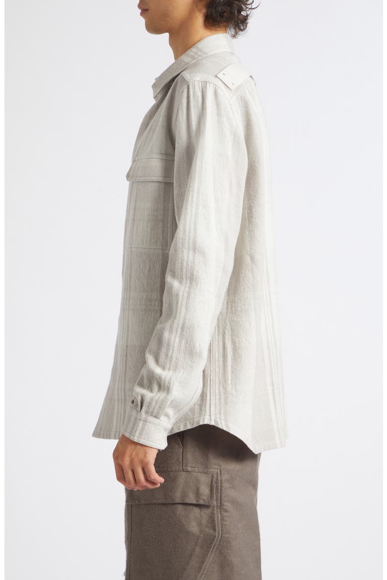 Plaid Cotton & Wool Overshirt, Alternate, color, BLEACH PLAID