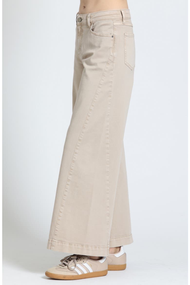 Godet Wide Leg Jeans, Alternate, color, ANTIQUE BEIGE