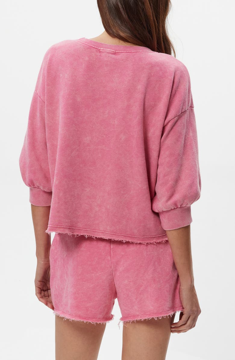 Michael Stars Julia Puff Sleeve Sweatshirt, Alternate, color, Dragon Fruit