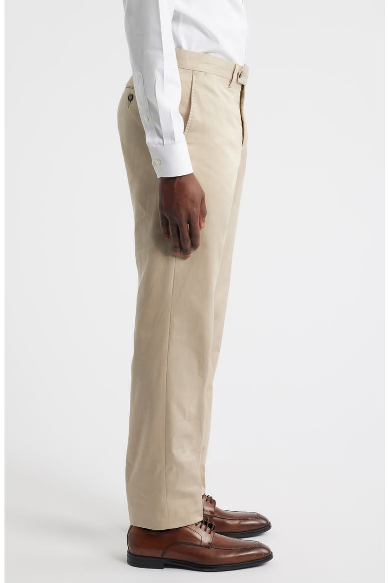 Trim Fit Flat Front Lyocell & Cotton Twill Chinos, Alternate, color, KHAKI