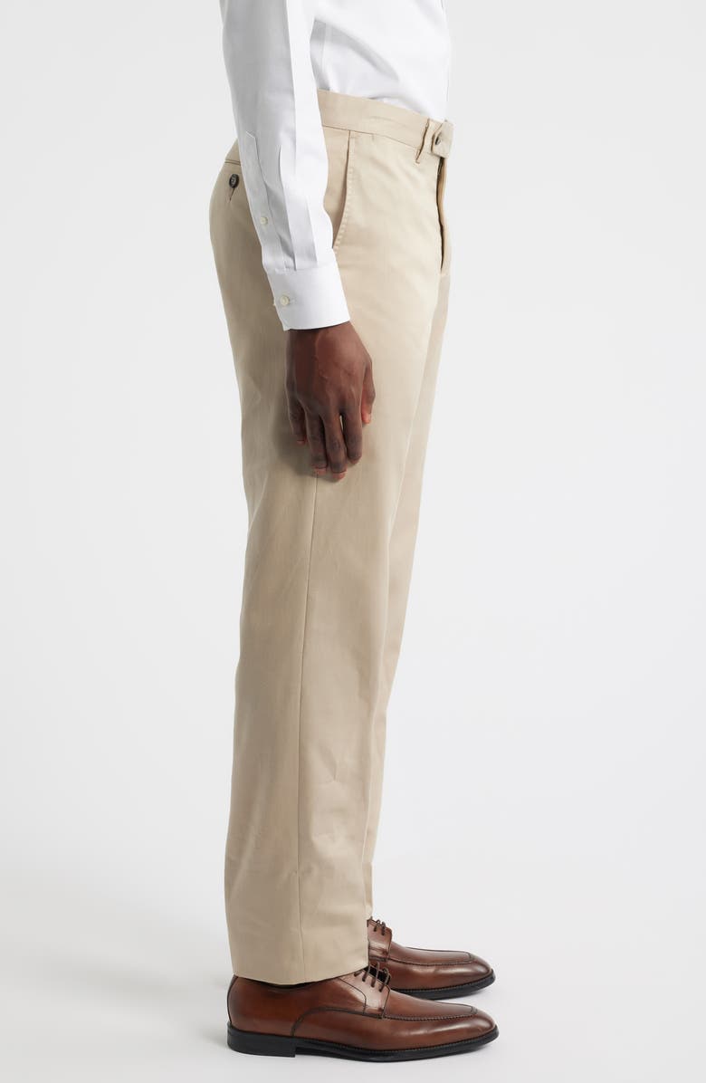 Berle Trim Fit Flat Front Lyocell & Cotton Twill Chinos, Alternate, color, Khaki