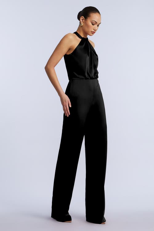 Bcbg Pleated Halter Jumpsuit In Black