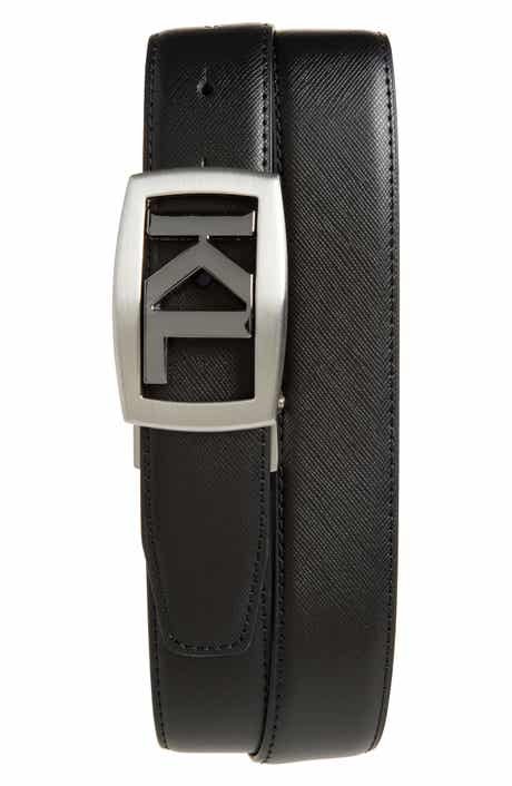 KARL LAGERFELD PARIS KL Logo Buckle Leather Belt