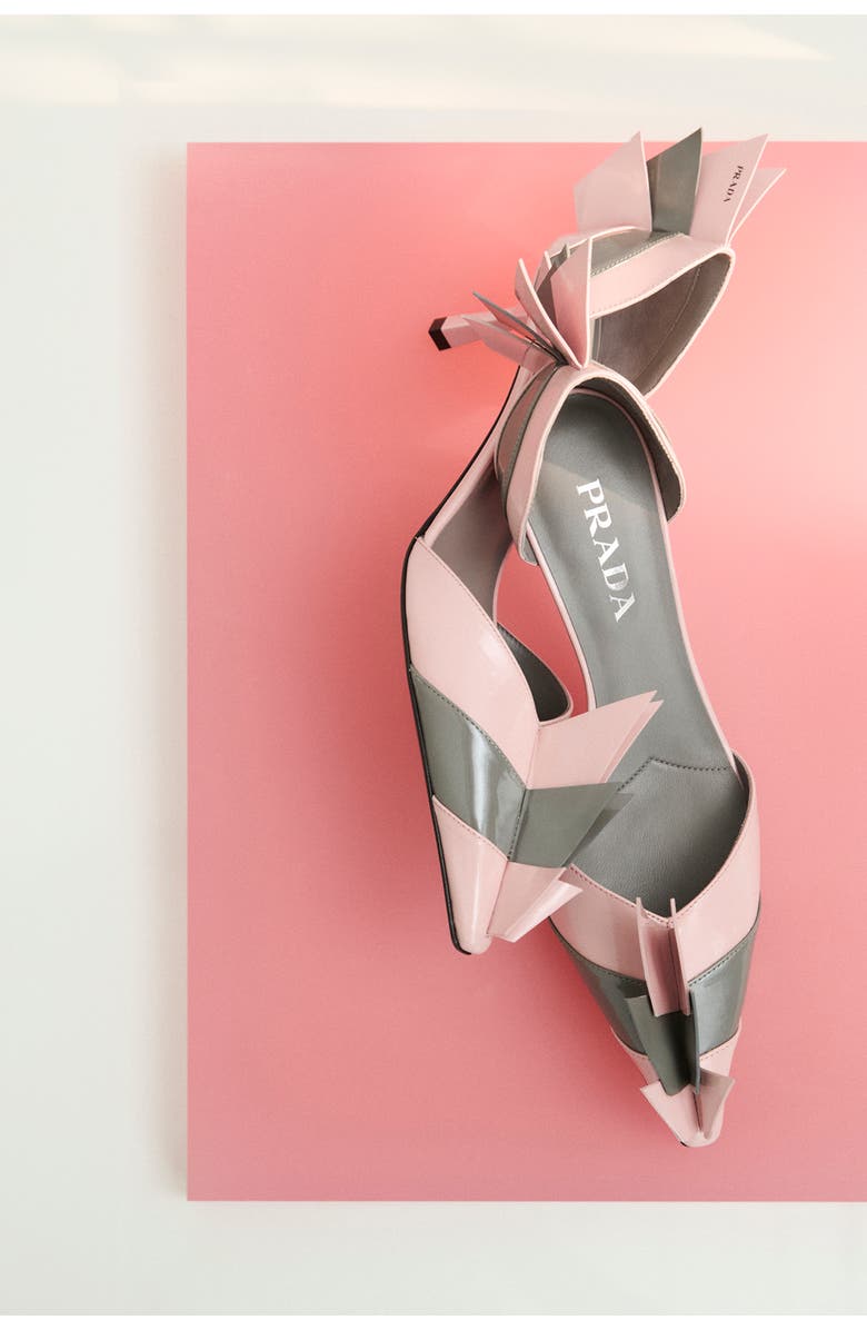 Prada Colorblock Pointed Toe d'Orsay Pump, Alternate, color, Orchidea/ Acciaio Old