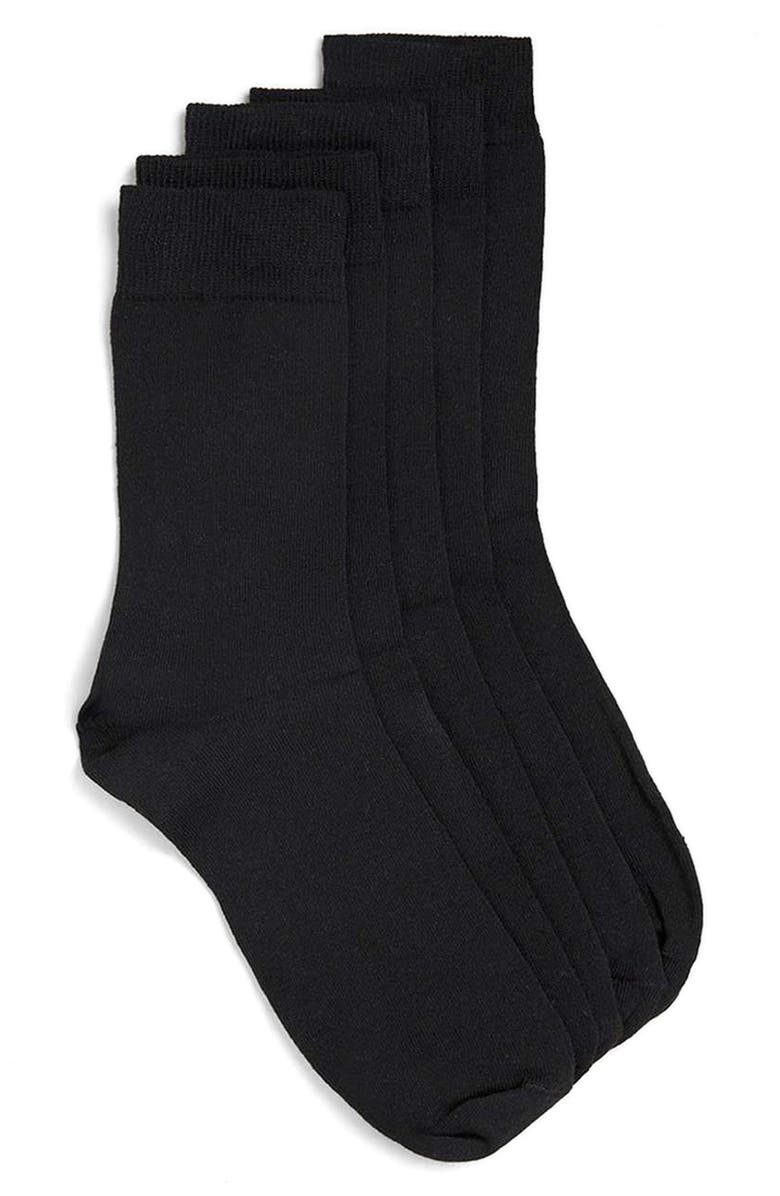 Topman 5-Pack Branded Socks, Alternate, color, 